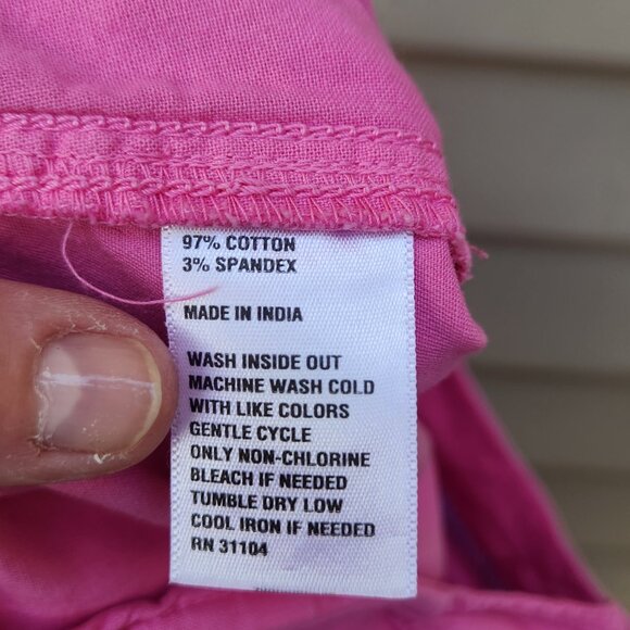 Crown & Ivy Pink Capri Pants Charlotte Relaxed Chinos Cotton Blend - Picture 10 of 10